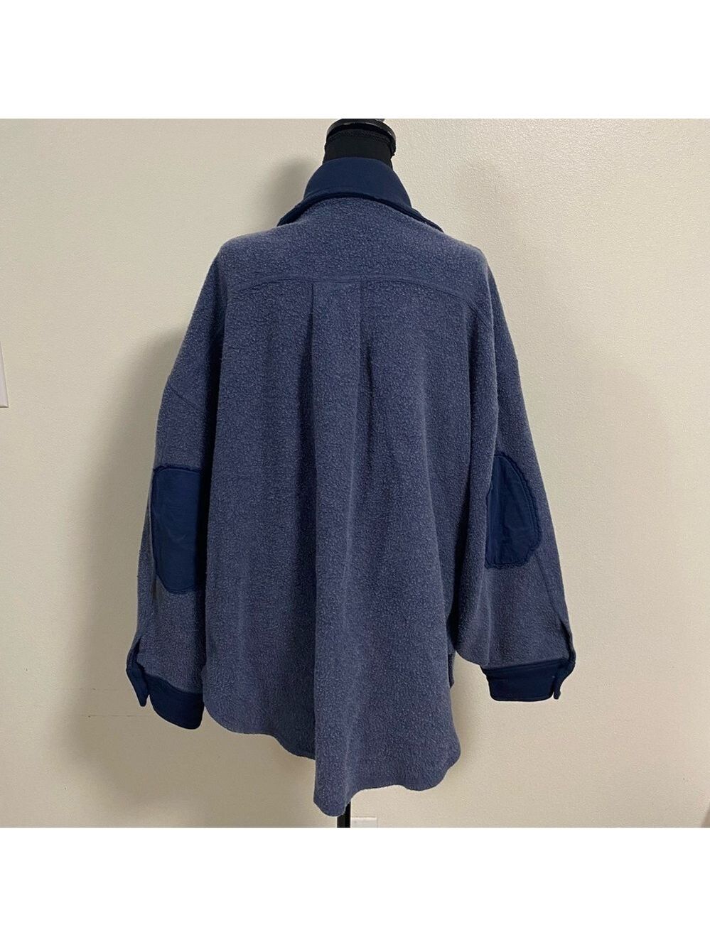 Free People Jacket Women's Size Large Oceania Blue Ruby Jacket oversized Shacket - Picture 7 of 17